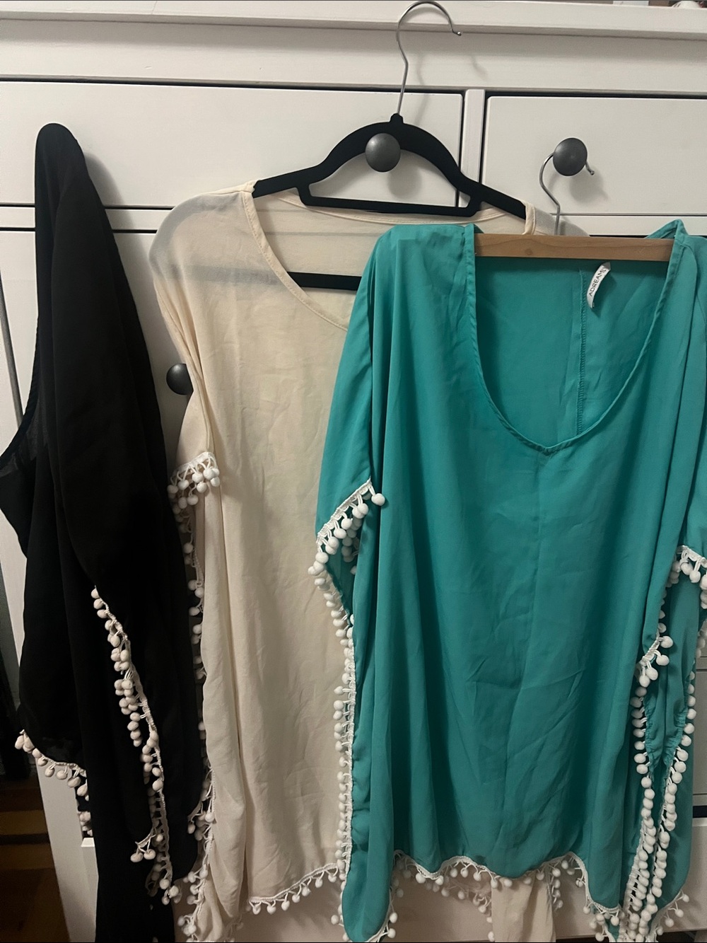 Women’s Turquoise Pom-Pom Swim Cover-Up